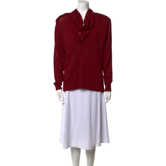 Vintage ST. JOHN by Marie Gray Cowl Neck Sweater Size 8 - Picture 2 of 6